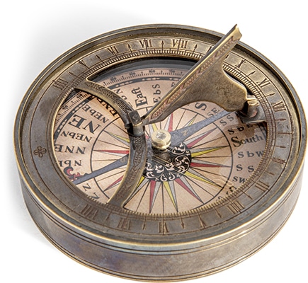 Authentic Models 18th Century Sundial & Compass
