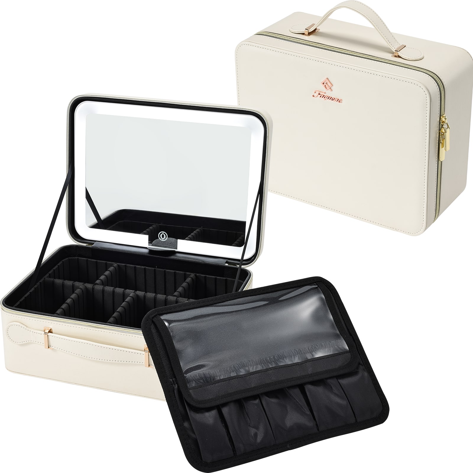 Big Rock Trading - Big Make Up Case White With Led Mirror (M)