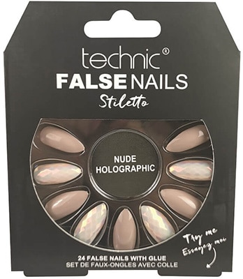 Technic False Nails Stiletto Nude Holographic Technic False Nails Stiletto Nude Holographic