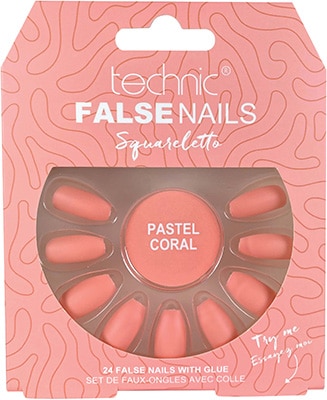 Technic False Nails - Squarletton Pastel Corals