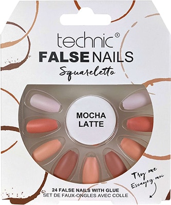 Technic False Nails - Squareletto Mocha Latte