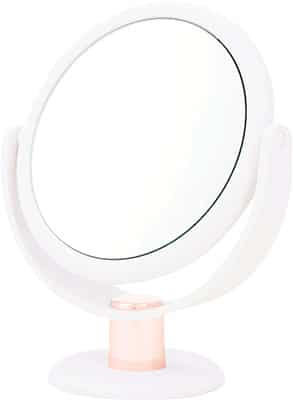 Danielle White And Rose Gold Stem Vanity Mirror X 10 Mag