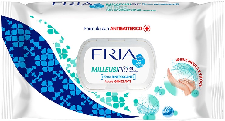 Fria MilleusiPiu Antibacterial Wipes x 48 Wipes Fria MilleusiPiu Antibacterial Wipes x 48 Wipes