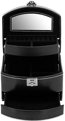 Friedrich Jewellery Case London Leather - Black - Half Round