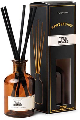 Gentlemens Hardware Paddy Wax Apothecary Amber Glass Diffuser Teak & Tabacco