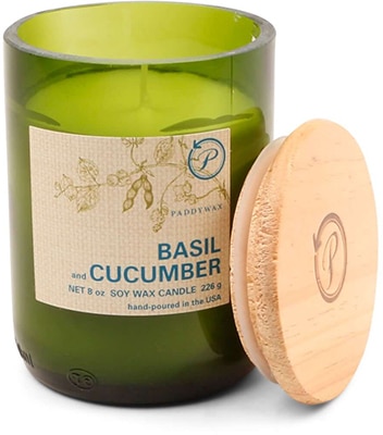 Gentlemen's Hardware Paddy Wax Eco Green Recycled Glass Candle Basil & Cucumber