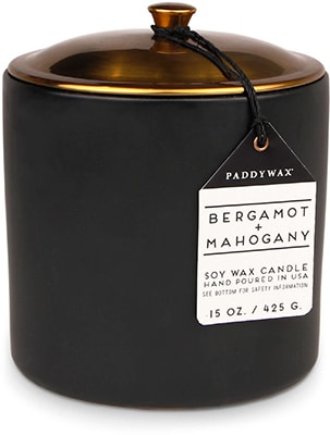 Gentlemens Hardware Paddy Wax Hygge 3 Wick Ceramic Candle Black
