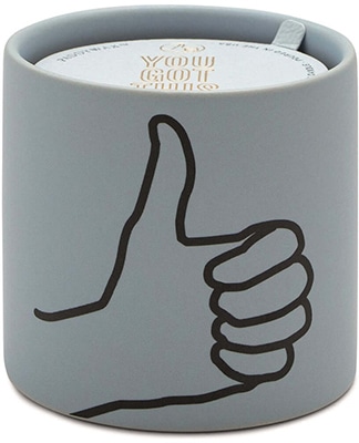 Gentlemens Hardware Paddy Wax Impressions Ceramic Candle Blue Thumbs Up