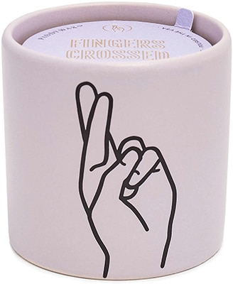 Gentlemens Hardware Paddy Wax Impressions Ceramic Candle Lavender Fingers Crossed