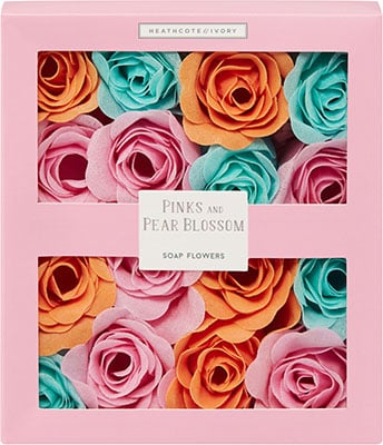 Heathcote & Ivory  Pink & Pear Blossom Bathing Flowers In Sliding Box