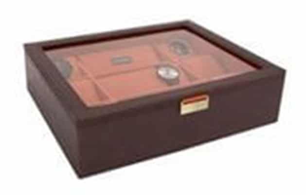 Stackers Orange/ Brown Super Size x 15 Pc Glass Lidded Watch Box Stackers Orange/ Brown Super Size x 15 Pc Glass Lidded Watch Box - Image 3