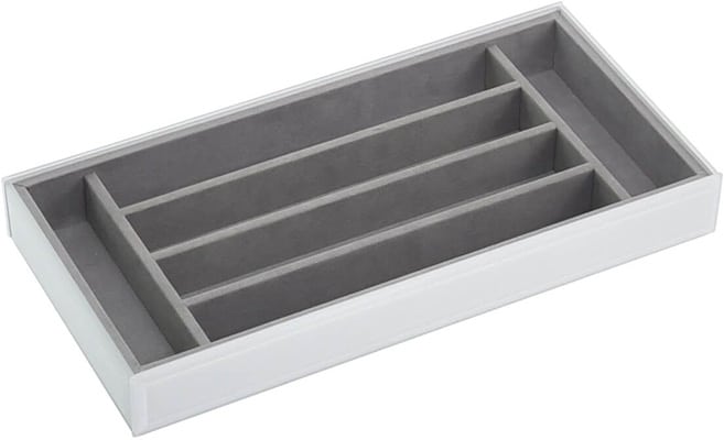 Stackers White Glass Sleek 6 Section Jewellery Box Stackers White Glass Sleek 6 Section Jewellery Box