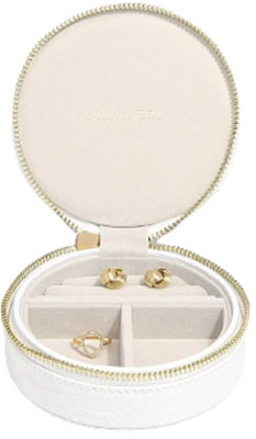 Stackers Stackers Chalk White Croc Round Travel Box