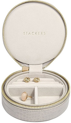 Stackers Putty Croc Round Travel Box Stackers Putty Croc Round Travel Box