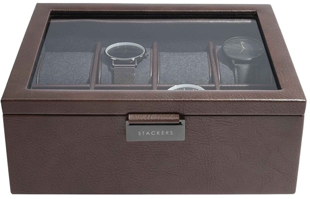 Stackers Men’s 8 Piece Watch Box – Brown Stackers Men's 8 Piece Watch Box - Brown