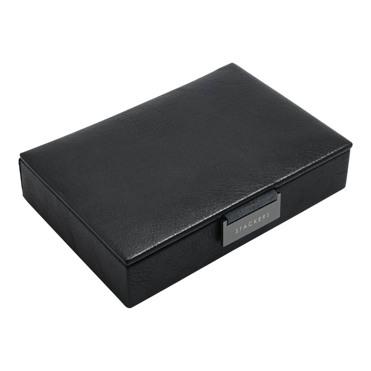 Stackers Men’s Mini Lidded Cufflink Box – Black Stackers Men's Mini Lidded Cufflink Box - Black - Image 2
