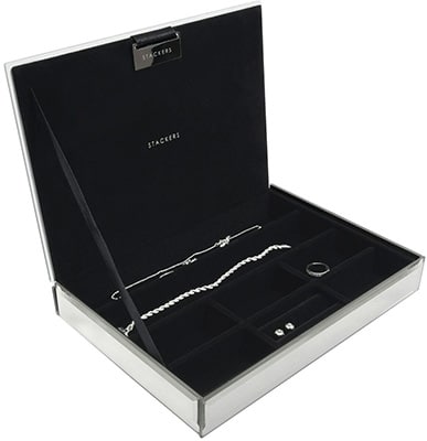 Stackers Clear Glass Ombre Pink Lidded Section Stackers Clear Glass Ombre Pink Lidded Section