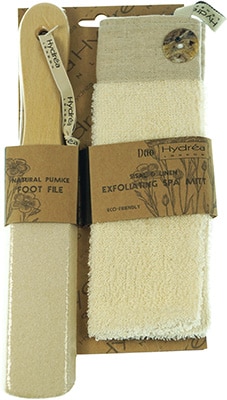 Hydrea London Pumice Foot File & Sisal and Linen Spa Mitt Hydrea London Pumice Foot File & Sisal and Linen Spa Mitt