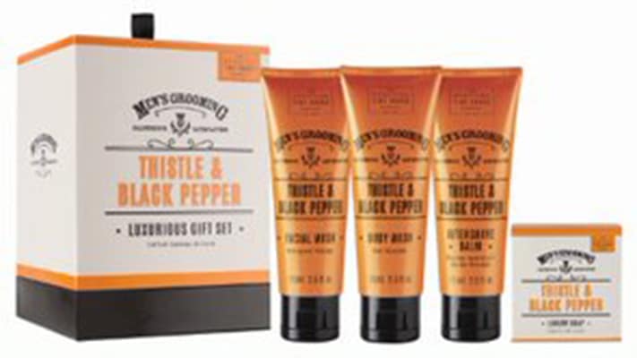 Scottish Fine Soaps Thistle & Black Pepper Luxury Gift Drum Scottish Fine Soaps Thistle & Black Pepper Luxury Gift Drum