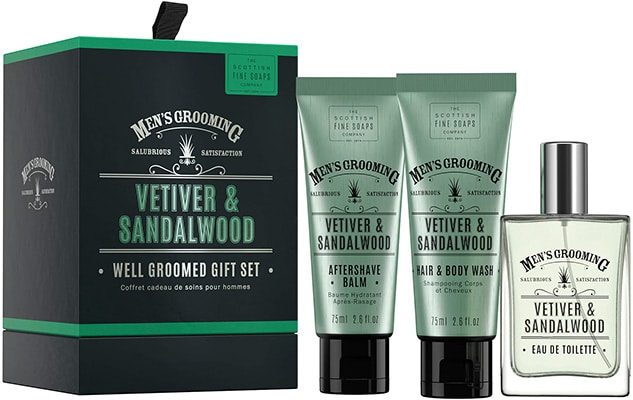 Scottish Fine Soaps  Vetiver & Sandalwood Well Groomed Set