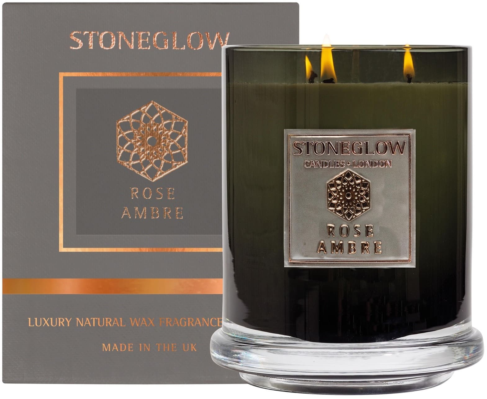 Stoneglow Metallique - Rose Ambre - Multi Wick Candle (200hrs)