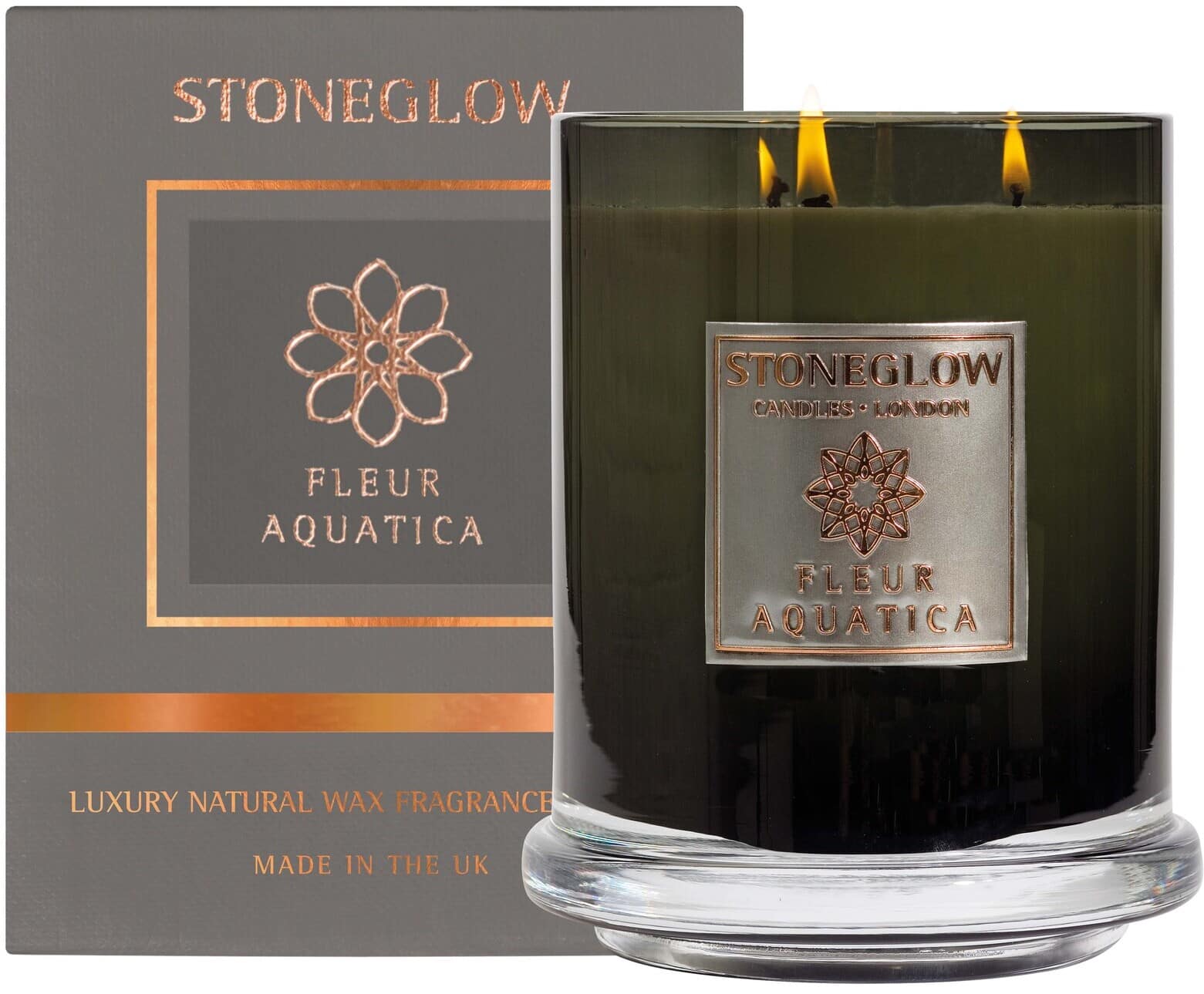 Stoneglow Metallique - Fleur Aquatica - Multi Wick Candle (200hrs)