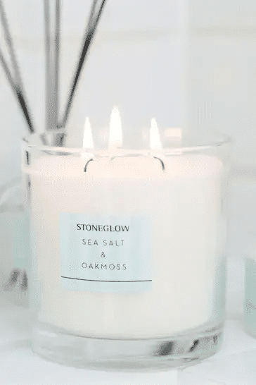 StoneGlow Modern Classics - Sea Salt & Oakmoss - 3 Wick Candle