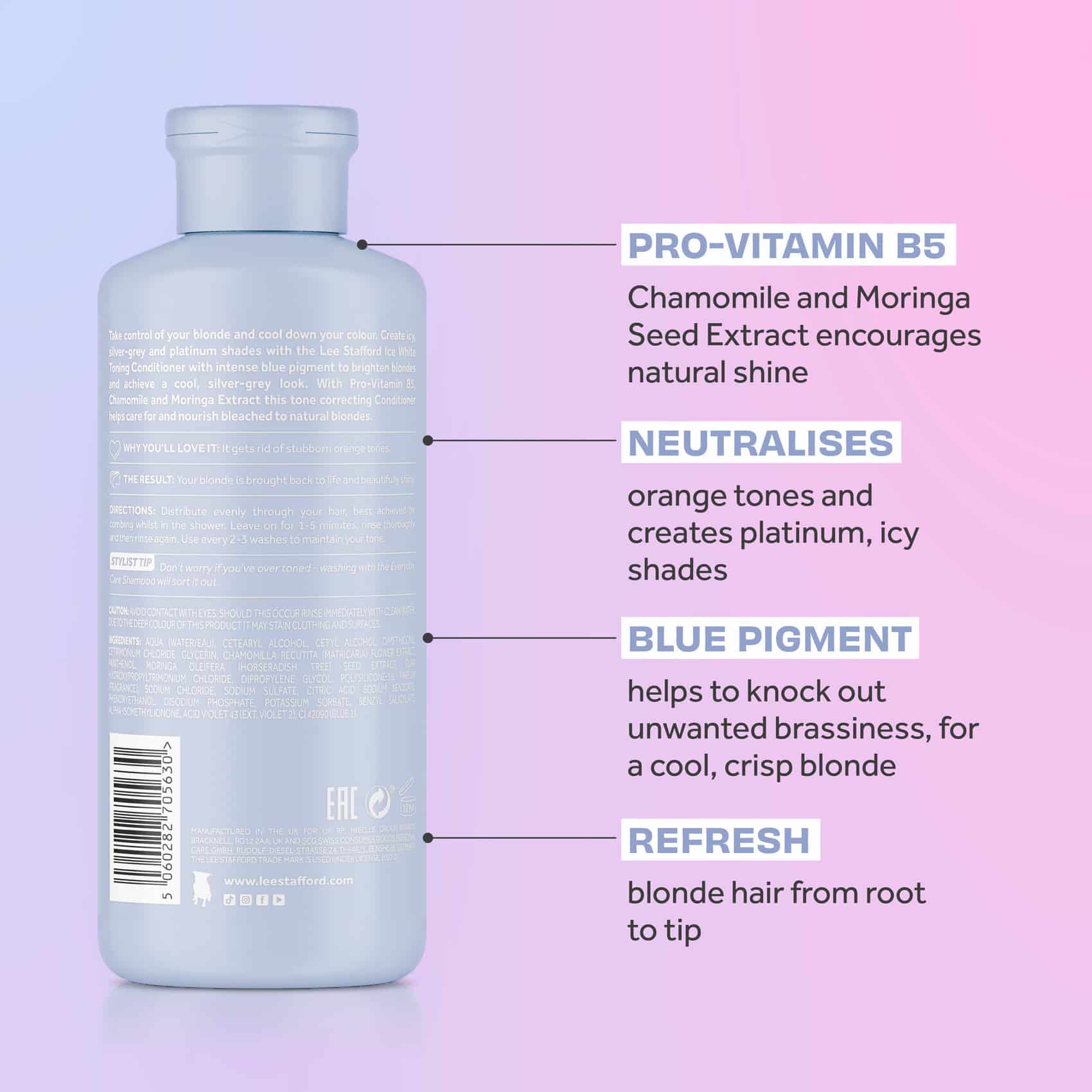 Lee Stafford Bleach Blondes Ice White Toning Conditioner Lee Stafford Bleach Blondes Ice White Toning Conditioner - Image 2