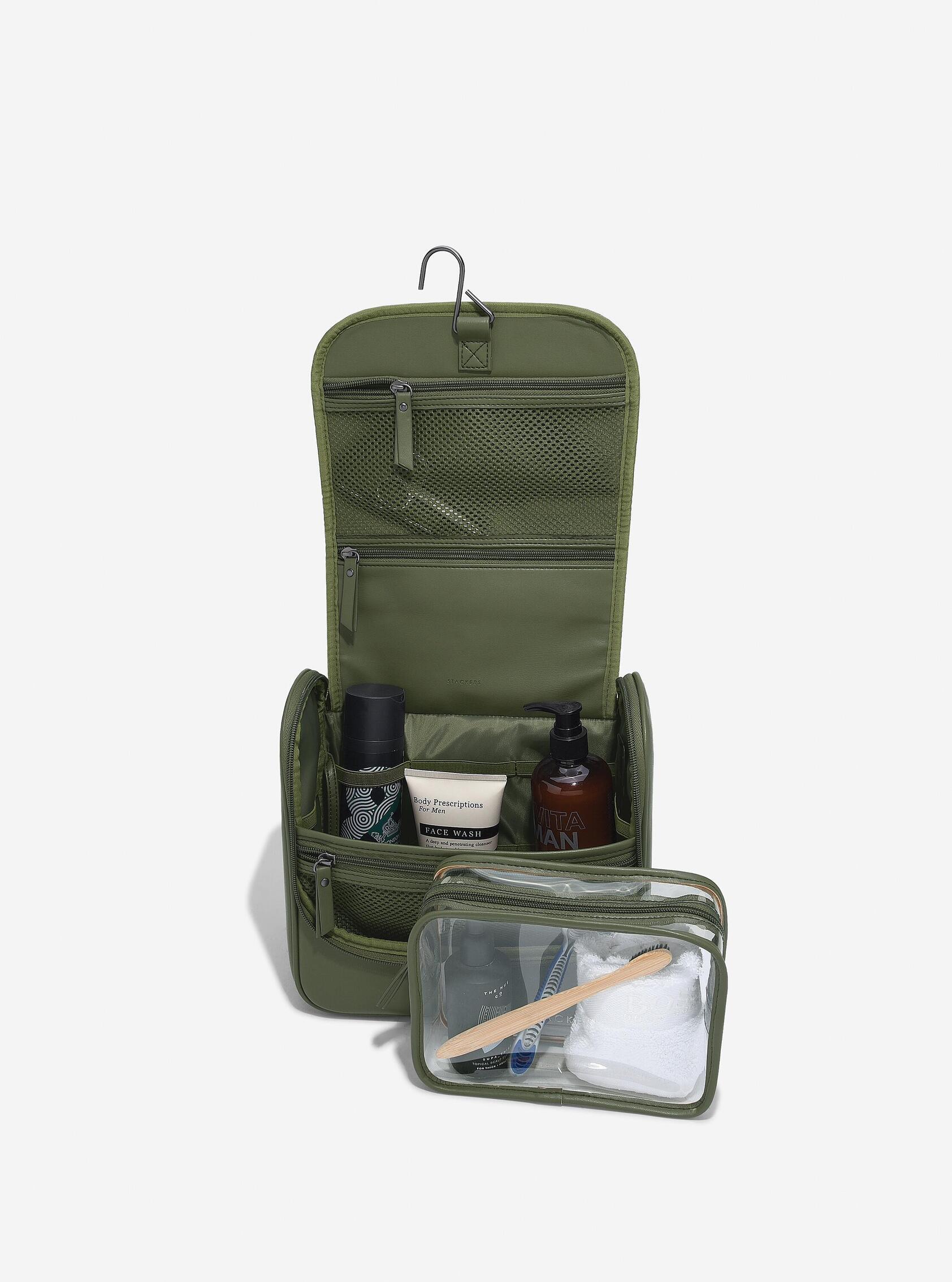 Lcd Stackers Green Canvas Mix Large Hang Washbag