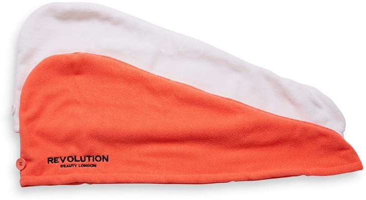 Revolution Haircare 2 pack Microfibre Hair Wrap White/Coral